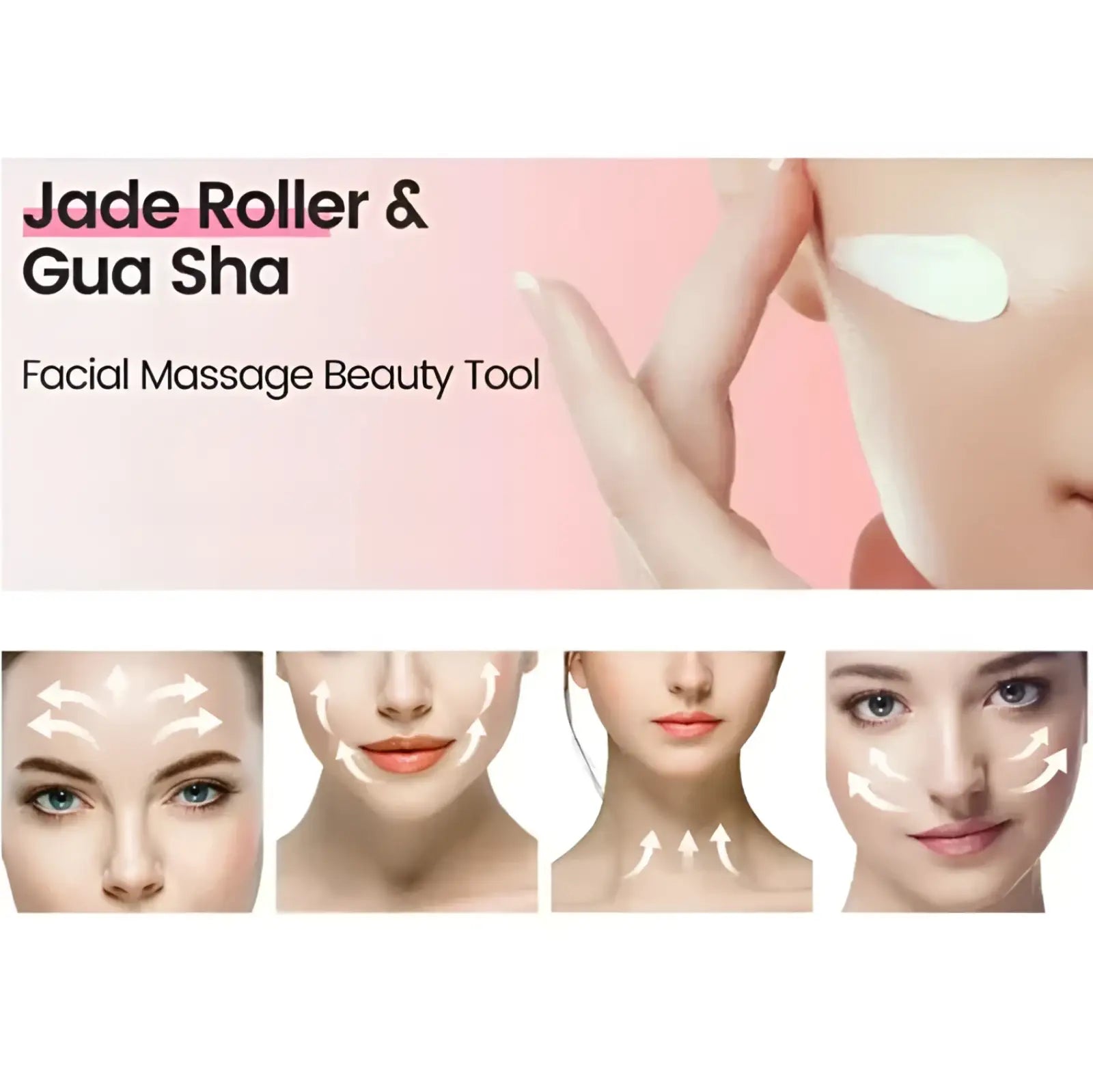 Natural Resin Jade Roller and Gua Sha Facial Massage Set